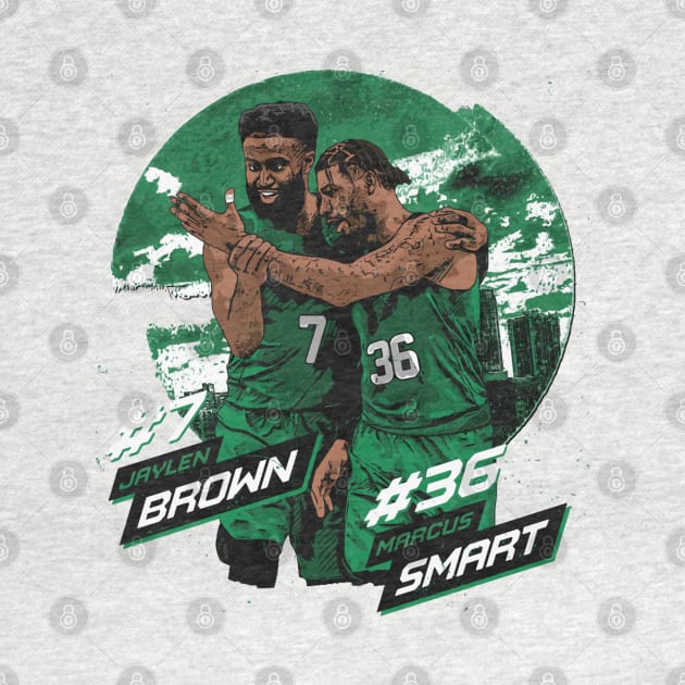 Jaylen Brown & Marcus Smart Boston City Emblem by danlintonpro